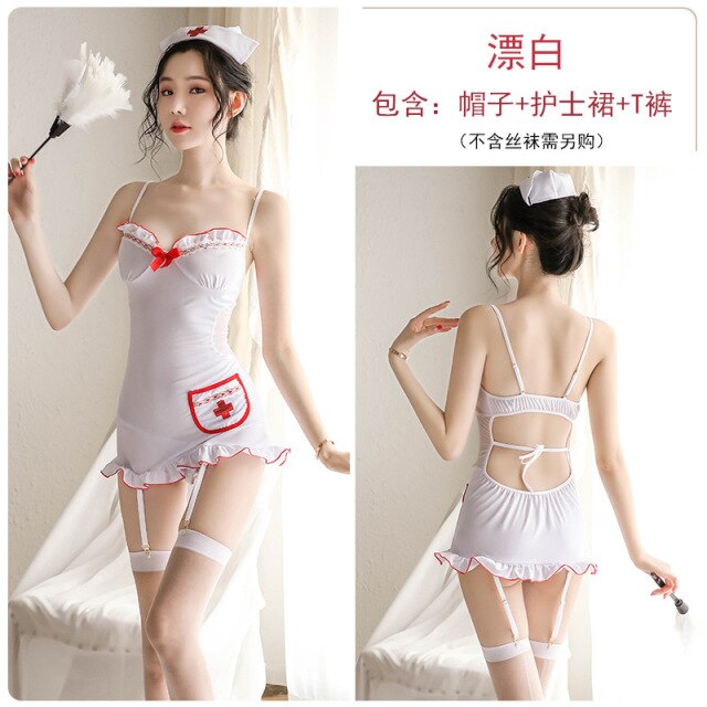 Women Summer Cosplay Nurse Lingere Exotic Adult Games Uniform Hot Erotic Costumes Bikini Erotic Lingerie Temptation Sex Clothes