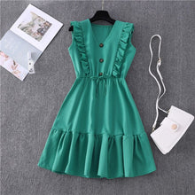 Load image into Gallery viewer, Women Summer Dress Casual Boho Beach Ruffles 2021 Mini Dress Party Sexy V-Neck High Waist Female Dresses