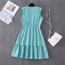 Load image into Gallery viewer, Women Summer Dress Casual Boho Beach Ruffles 2021 Mini Dress Party Sexy V-Neck High Waist Female Dresses