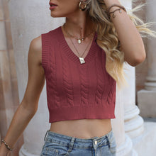 Load image into Gallery viewer, Women Summer Short Slim Crop Top Sexy Sleeveless Ribbed V Neck Sreetwear Vest Casual Bodycon Off Shoulder Tank Tops 2021