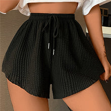 Load image into Gallery viewer, Women Summer Shorts High Elastic Lace Up Drawstring Wide Leg Sweat Short Fitness Running Shorts Loose Casual Large Sports Pants