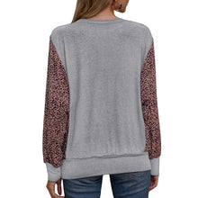 Load image into Gallery viewer, Women T-Shirt 2021 New Leopard Splicing Batwing Long Sleeve O-neck  Fashion Streetwear  Loose Casual  Female Tops XL Spring
