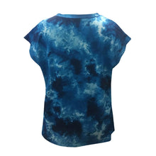 Load image into Gallery viewer, Women Tie Dye Scenery Printed Blouses Fashion Summer Shirts Casual Loose Short Sleeve Cowl Neck Tunic Tops blusas mujer блузки