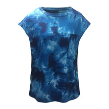 Load image into Gallery viewer, Women Tie Dye Scenery Printed Blouses Fashion Summer Shirts Casual Loose Short Sleeve Cowl Neck Tunic Tops blusas mujer блузки