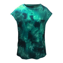 Load image into Gallery viewer, Women Tie Dye Scenery Printed Blouses Fashion Summer Shirts Casual Loose Short Sleeve Cowl Neck Tunic Tops blusas mujer блузки