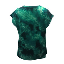 Load image into Gallery viewer, Women Tie Dye Scenery Printed Blouses Fashion Summer Shirts Casual Loose Short Sleeve Cowl Neck Tunic Tops blusas mujer блузки