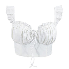 Load image into Gallery viewer, Women Top 2021 Solid Fungus New Summer Crop Tops Bandage Sexy Fashion Slim White Slash Neck Backless Temperament