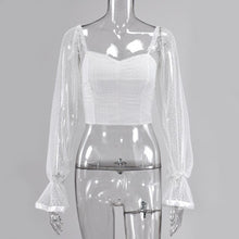 Load image into Gallery viewer, Women Top Chiffon 2021 New Sexy Fashion Strapless  Crop Tops Short White Black Purple Pink Square Collar Polyester