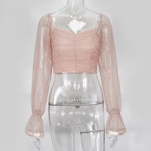 Load image into Gallery viewer, Women Top Chiffon 2021 New Sexy Fashion Strapless  Crop Tops Short White Black Purple Pink Square Collar Polyester