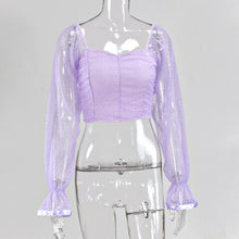 Load image into Gallery viewer, Women Top Chiffon 2021 New Sexy Fashion Strapless  Crop Tops Short White Black Purple Pink Square Collar Polyester