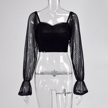 Load image into Gallery viewer, Women Top Chiffon 2021 New Sexy Fashion Strapless  Crop Tops Short White Black Purple Pink Square Collar Polyester