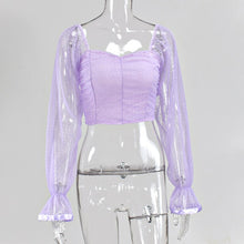 Load image into Gallery viewer, Women Top Chiffon 2021 New Sexy Fashion Strapless  Crop Tops Short White Black Purple Pink Square Collar Polyester