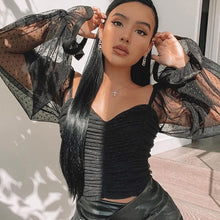 Load image into Gallery viewer, Women Top Chiffon 2021 New Sexy Fashion Strapless  Crop Tops Short White Black Purple Pink Square Collar Polyester