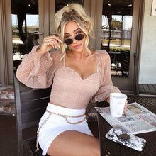 Load image into Gallery viewer, Women Top Chiffon 2021 New Sexy Fashion Strapless  Crop Tops Short White Black Purple Pink Square Collar Polyester