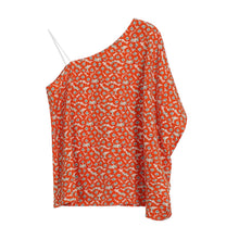 Load image into Gallery viewer, Women Tops 2021 One-Shoulder Vintage Floral Shirt Batwing Sleeve Pastoral Bohemia Tess Loose Casual Summer Mujer Tops Femme