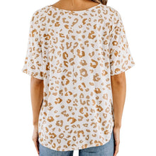 Load image into Gallery viewer, Women Tops Blouses 2021 Spring Summer Leopard Short Sleeve Blouse Shirt V Neck Pullovers Cotton Blouse Shirts Blusas Camisa