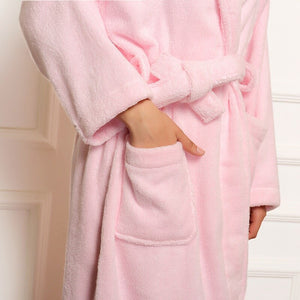 Women Towel Bathrobe 100%Cotton Long Thick Absorbent Terry Bath Robe Kimono Men LightWeight Waffle Solid Dressing Gown Sleepwear
