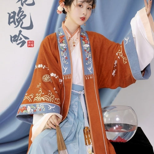 Women Traditional Chinese Style Hanfu Retro Embroidery Fairy Princess Dress Folk Dance Party Outfits Qipao Cosplay Costume Set