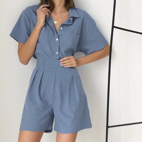 Women Two Pieces Sets Short Sleeve Blouses And Shorts High Waist Shorts Fashion Clothes And Summer Shorts Suit Women's Tracksuit