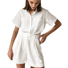 Load image into Gallery viewer, Women Two Pieces Sets Short Sleeve Blouses And Shorts High Waist Shorts Fashion Clothes And Summer Shorts Suit Women&#39;s Tracksuit
