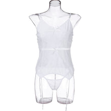 Load image into Gallery viewer, Women Underwear Set Sexy Lace Bra Set Bustier Corset Girdle Waist Cincher Bodydoll White Lingerie bustier кружевное белье 40