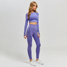 Load image into Gallery viewer, Women Vital Seamless Yoga Set Gym Clothing Fitness Leggings+Cropped Shirts Sport Suit Women Long Sleeve Tracksuit Active Wear
