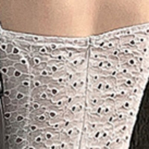 Women White Patchwork Ruffles Lace Hollow Out Dress New Square Neck Short Puff Sleeve Slim Fit Fashion Tide Summer 2021 Vestidos