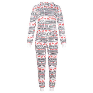 Women Winter Christmas Printed Pajama Sets Full Sleeve Suit Fashion Family Adult New Year Clothes Top Pants Xmas Sleepwear