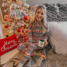 Load image into Gallery viewer, Women Winter Christmas Printed Pajama Sets Full Sleeve Suit Fashion Family Adult New Year Clothes Top Pants Xmas Sleepwear