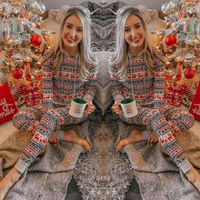 Load image into Gallery viewer, Women Winter Christmas Printed Pajama Sets Full Sleeve Suit Fashion Family Adult New Year Clothes Top Pants Xmas Sleepwear