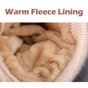 Women Winter Knitted Windproof Cap Scarf Knitting Thickening Hat Female Wool Hat Plus Velvet Ski Mask Hat Ear Protection Cap New