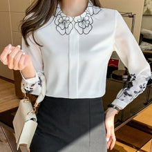 Load image into Gallery viewer, Women clothing New Spring Long Sleeve Chiffon Blouse Shirt Elegant Slim Office Lady Tops Loose Blusas