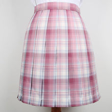 Load image into Gallery viewer, Women high waisted pink plaid pleated skirt harajuku cute kawaii y2k sexy mini a line skirts girl dark academia cosplay clothes