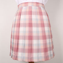 Load image into Gallery viewer, Women high waisted pink plaid pleated skirt harajuku cute kawaii y2k sexy mini a line skirts girl dark academia cosplay clothes