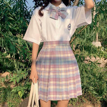 Load image into Gallery viewer, Women high waisted pink plaid pleated skirt harajuku cute kawaii y2k sexy mini a line skirts girl dark academia cosplay clothes