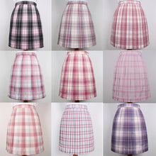 Load image into Gallery viewer, Women high waisted pink plaid pleated skirt harajuku cute kawaii y2k sexy mini a line skirts girl dark academia cosplay clothes