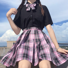 Load image into Gallery viewer, Women high waisted pink plaid pleated skirt harajuku cute kawaii y2k sexy mini a line skirts girl dark academia cosplay clothes