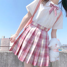 Load image into Gallery viewer, Women high waisted pink plaid pleated skirt harajuku cute kawaii y2k sexy mini a line skirts girl dark academia cosplay clothes