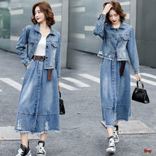 Load image into Gallery viewer, Women&#39;s Autumn Suits New Loose Casual Denim Short Jacket + High Waist Skirt 2-Piece Sets Female Plus Size S-2XL