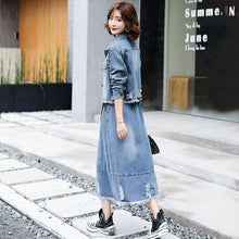 Load image into Gallery viewer, Women&#39;s Autumn Suits New Loose Casual Denim Short Jacket + High Waist Skirt 2-Piece Sets Female Plus Size S-2XL