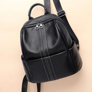 Women&#39;s Backpack Female Cowhide Leather Bags Genuine Leather Fashion Bag For Girls Teenage School Shoulder Mochila for Ladies