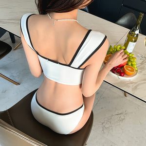 Women&#39;s Bikini Set Low Waist Padded Biquini Solid Swimwear Swimsuit Brazilian Bikinis Beach Suit 2023 Koren Bathing Suits