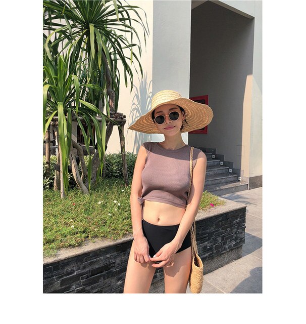 Women's Bikini Set Padded High Neck Biquini High Waist Swimwear Swimsuit High Quality Beach Suit 2020 Koren Design