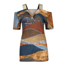 Load image into Gallery viewer, Women&#39;s Blouses Camouflage Print V-neck Short Sleeve Off Shoulder Top Casual Boho Sexy Blouse Women Bluzki Damskie Camisas 2021