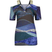 Load image into Gallery viewer, Women&#39;s Blouses Camouflage Print V-neck Short Sleeve Off Shoulder Top Casual Boho Sexy Blouse Women Bluzki Damskie Camisas 2021