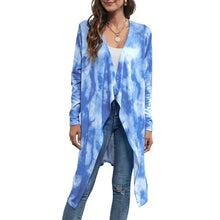 Load image into Gallery viewer, Women&#39;s Cardigan Long-line Cut Casual Long Tie Die Printed Draped Open Front Oversized Coat Irregular Hem Outwear Long Cardigan