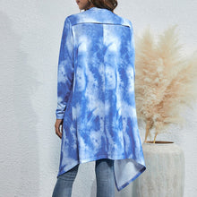 Load image into Gallery viewer, Women&#39;s Cardigan Long-line Cut Casual Long Tie Die Printed Draped Open Front Oversized Coat Irregular Hem Outwear Long Cardigan