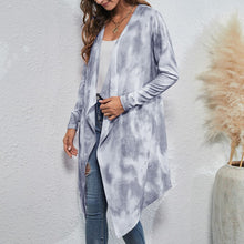 Load image into Gallery viewer, Women&#39;s Cardigan Long-line Cut Casual Long Tie Die Printed Draped Open Front Oversized Coat Irregular Hem Outwear Long Cardigan