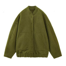 Load image into Gallery viewer, Women&#39;s Casual Loose Bomber Jacket 2023 NEW Spring Warm Women&#39;s fashion coat With Pockets Fashion Plush Solid Female Outwear