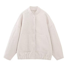 Load image into Gallery viewer, Women&#39;s Casual Loose Bomber Jacket 2023 NEW Spring Warm Women&#39;s fashion coat With Pockets Fashion Plush Solid Female Outwear